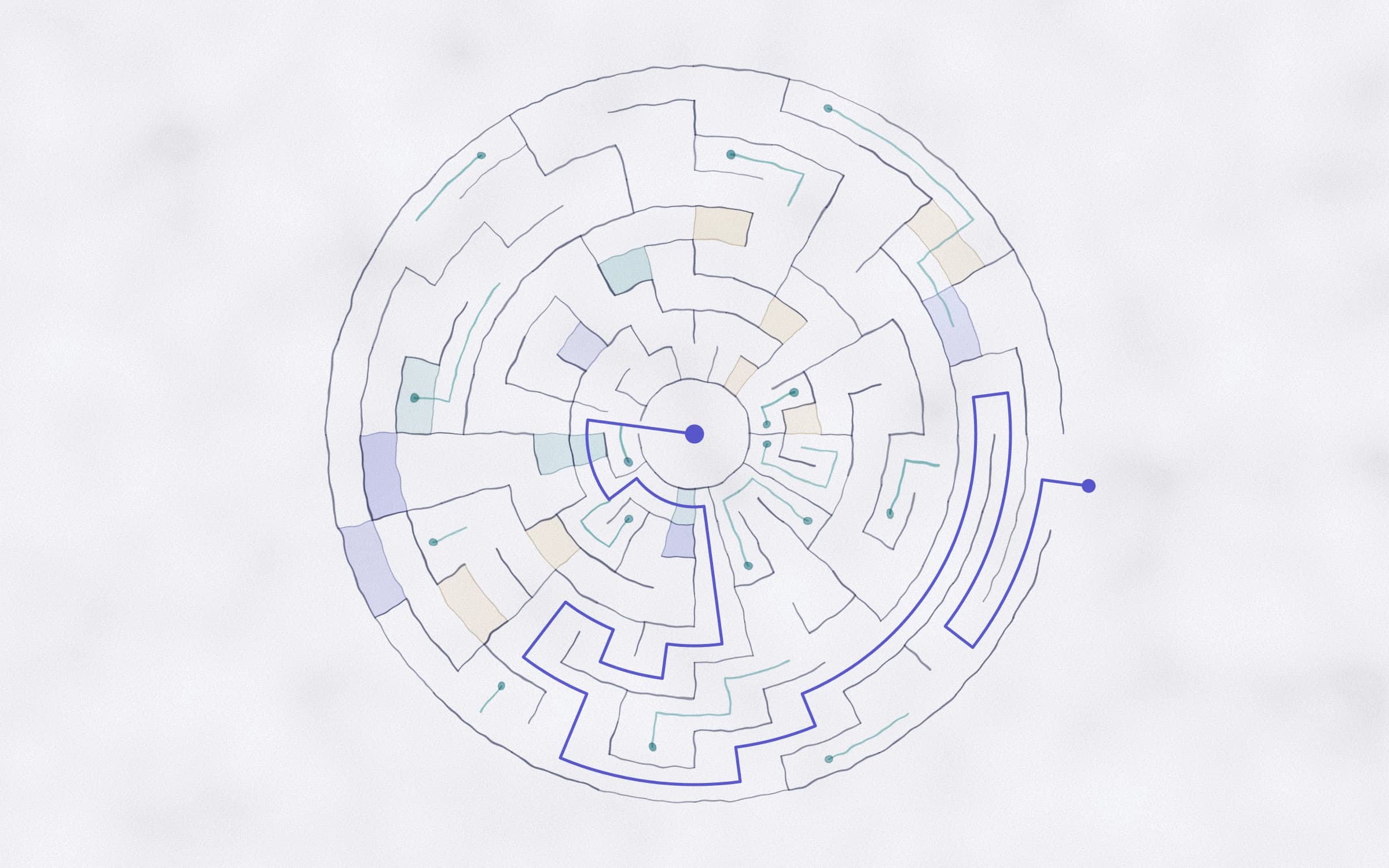 The loop: a few large frontier models, many small builders, a whiteboard at the centre.